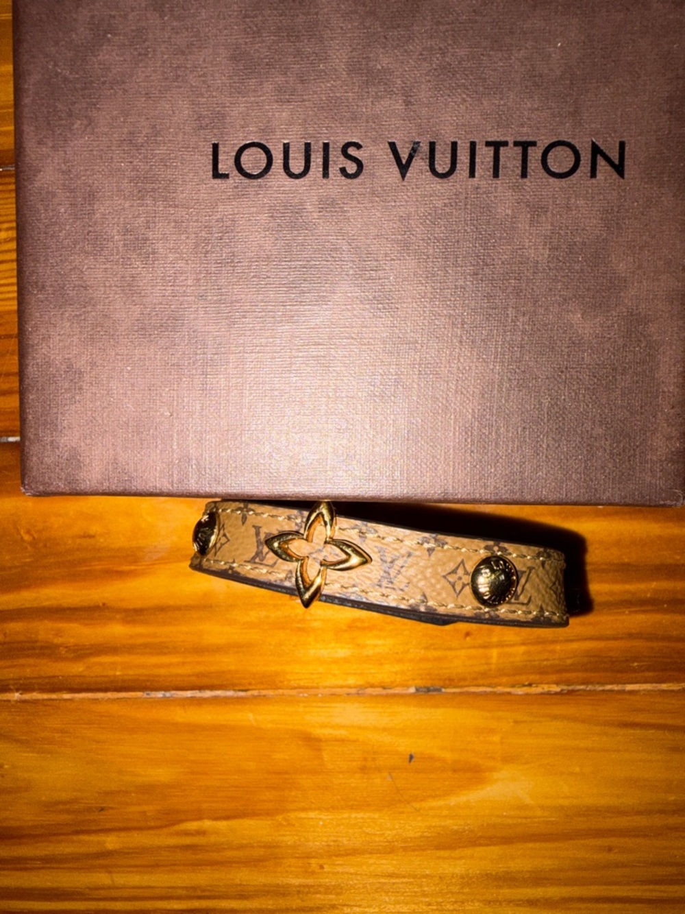 Louis Vuitton Brown Monogram Charm Bracelet with Gold Accents